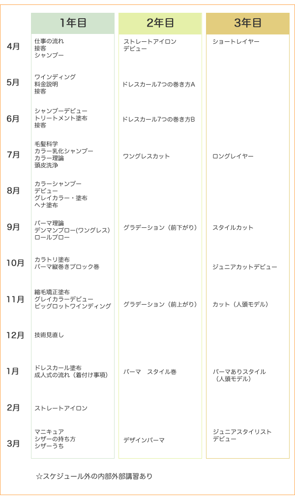新人育成カリキュラム
