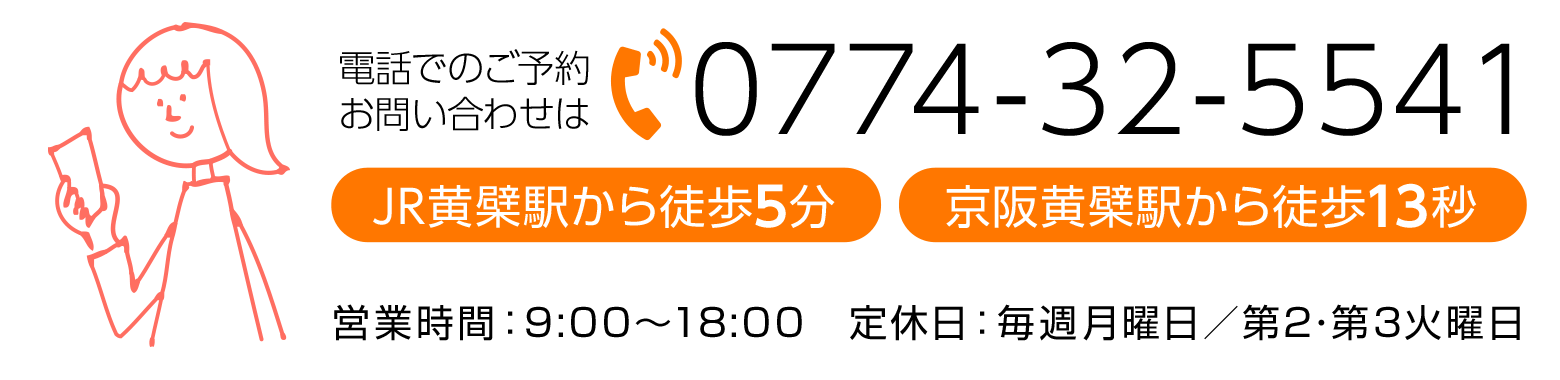 お問い合わせバナー ご予約・お問い合わせは電話:0774-32-5541まで