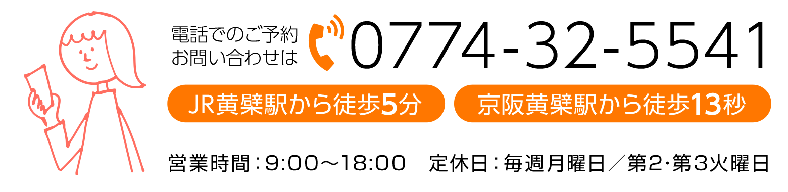 お問い合わせバナー ご予約・お問い合わせは電話：0774-32-5541まで